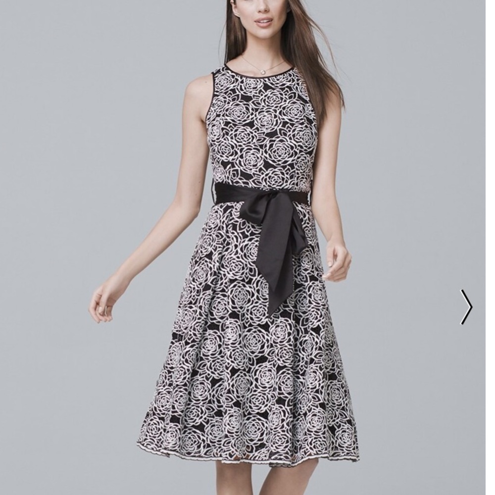 White House black market floral fit and flare dress